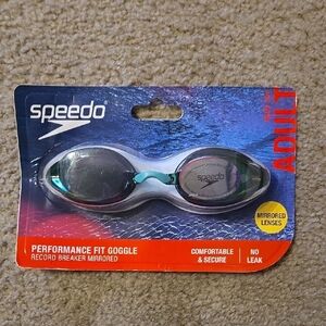 NWT Speedo Performance Fit Goggles - Blue and Red